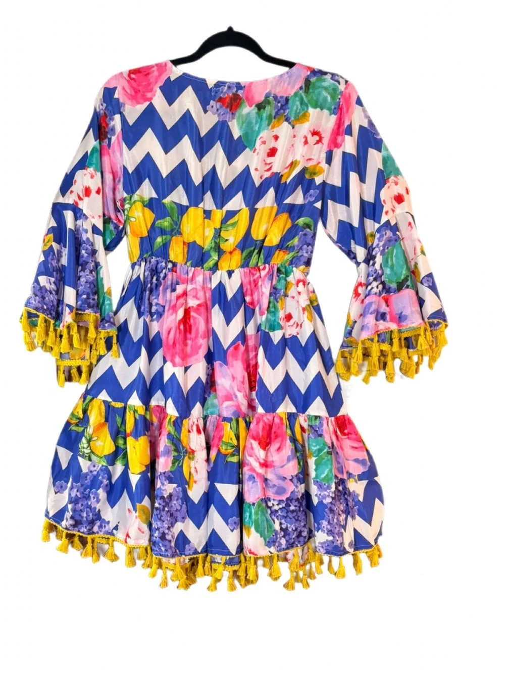 Antica Sartoria by Giacomo Cinque Floral Chevron Tassel Dress Medium NWT